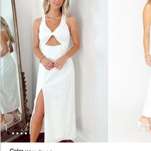 Mumu Weddings White Midi Bridal Dress - Shower, Rehearsal Dinner, Reception